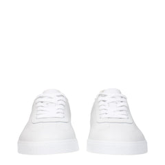 White Leather Low Top Sneakers