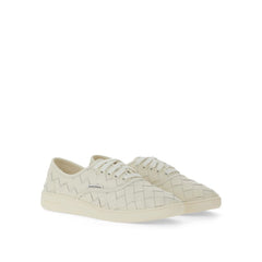 White Calfskin Low Top Sneakers