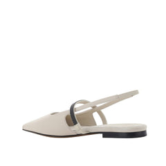 White Calfskin Ballet Flats