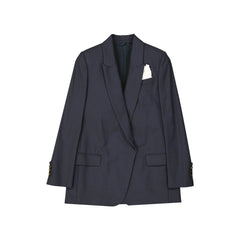 Blue Virgin Wool Jackets And Coat