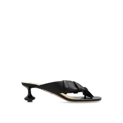 Black Lamb Leather Sandals