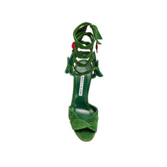 Bicolor Calfskin Stiletto Heel Sandals