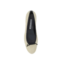 Beige Raffia Ballet Flats