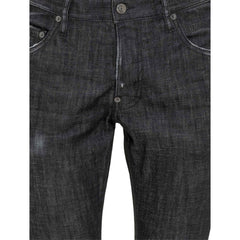 Black Cotton Slim Fit Jeans