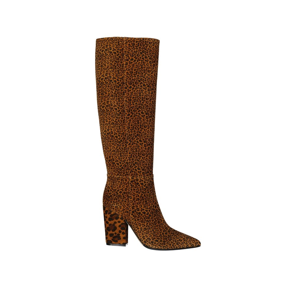 Brown Calfskin High Heel Boots