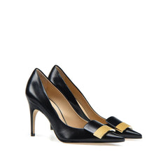 Black Calfskin Pumps