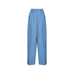 Blue Linen Casual Pants