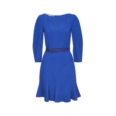 Blue Viscose Casual Dress