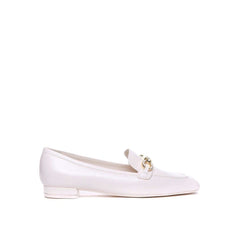 White Calfskin Slip-On Loafers