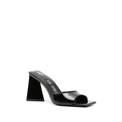 Black Calfskin Stiletto Heel Sandals