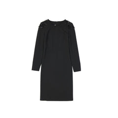 Black Elastane Casual Dress