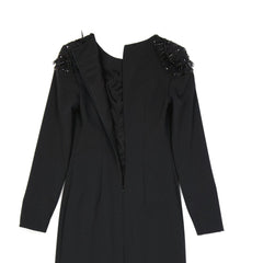 Black Elastane Casual Dress