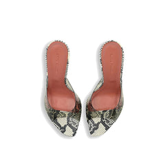 Bicolor Pvc Stiletto Heel Sandals