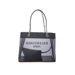 Black Polyester Tote Bag