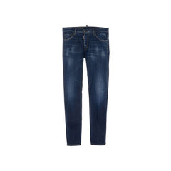 Blue Cotton Skinny Jeans