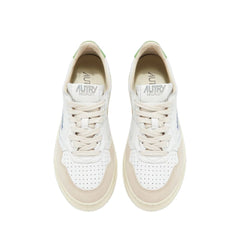 White Leather Low Top Sneakers