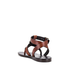 Brown Calfskin Flip-Flop Sandals