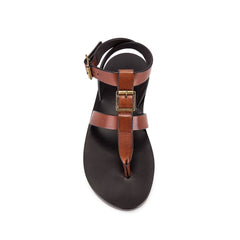 Brown Calfskin Flip-Flop Sandals