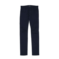 Blue Cotton Casual Pants