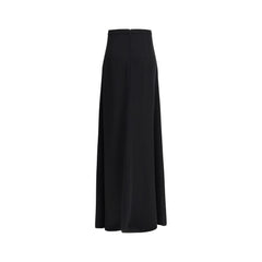 Black Silk Long Skirt