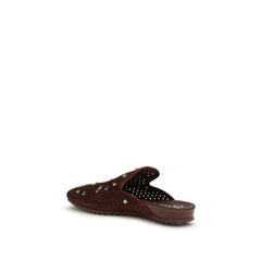 Brown Calf Leather Bos Taurus Mules