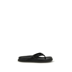 Black Rubber Flip-Flop Sandals