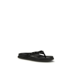 Black Rubber Flip-Flop Sandals