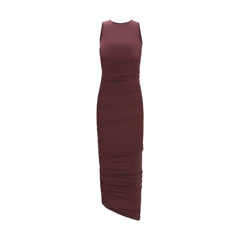 Bordeaux Polyamide Casual Dress