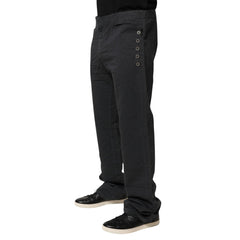 Black Straight Fit Mid Waist Denim Trouser Jeans