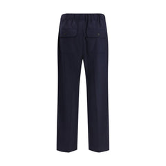 Blue Wool Casual Pants