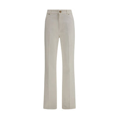 White Cotton Straight-Leg Jeans