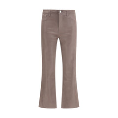 Beige Cotton Casual Pants