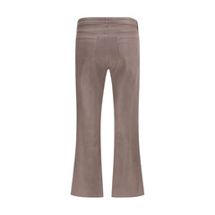 Beige Cotton Casual Pants