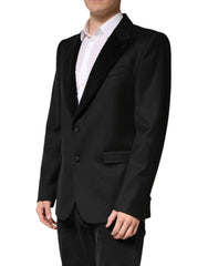 Black Wool Single Breasted Jacket Blazer