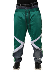 Multicolor Panelled Straight-Leg Denim Jeans