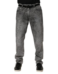 Gray Cotton Straight Leg Denim Trouser Jeans