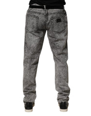 Gray Cotton Straight Leg Denim Trouser Jeans