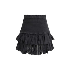 Black Cotton Mini Skirt