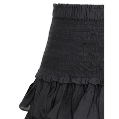 Black Cotton Mini Skirt