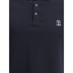 Blue Cotton Polo Shirt