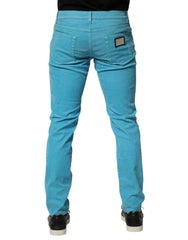 Blue Cotton Skinny Men Denim Trouser Jeans