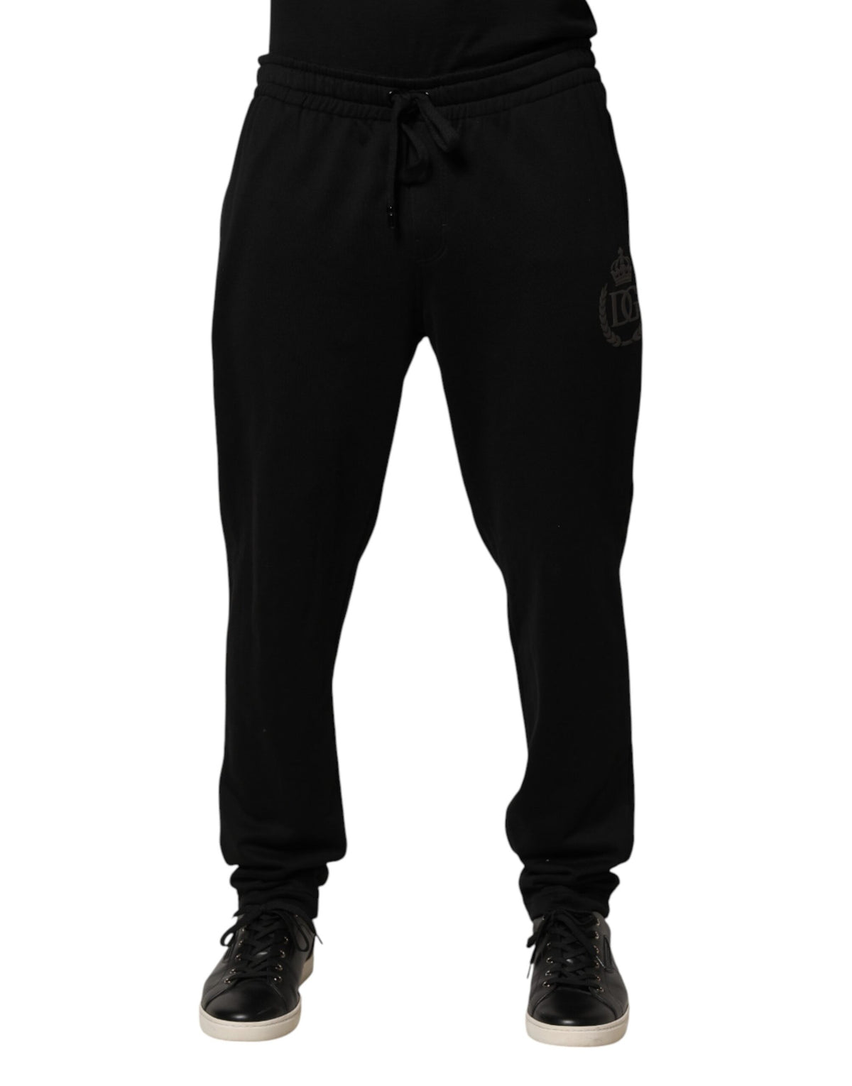 Black Logo Cotton Skinny Jogger Trouser Pants