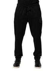 Black Logo Cotton Skinny Jogger Trouser Pants