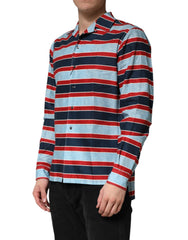 Multicolor Stripes Cotton Men Button Down Shirt