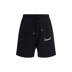 Black Cotton Bermuda Shorts