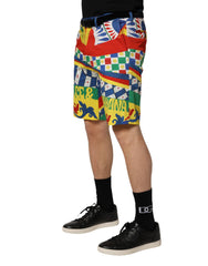 Multicolor Carretto Print Men Bermuda Shorts