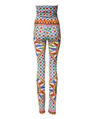 Multicolor Carretto Leggings High Waist Pants