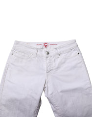 White Low Waist Bootcut Denim Jeans