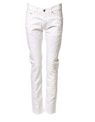 White Cotton Stretch Skinny Denim Jeans