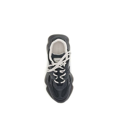 Black Calf Leather Bos Taurus Chunky Sneakers